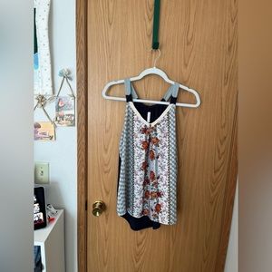 Xhilaration | flowy floral tank with jersey back